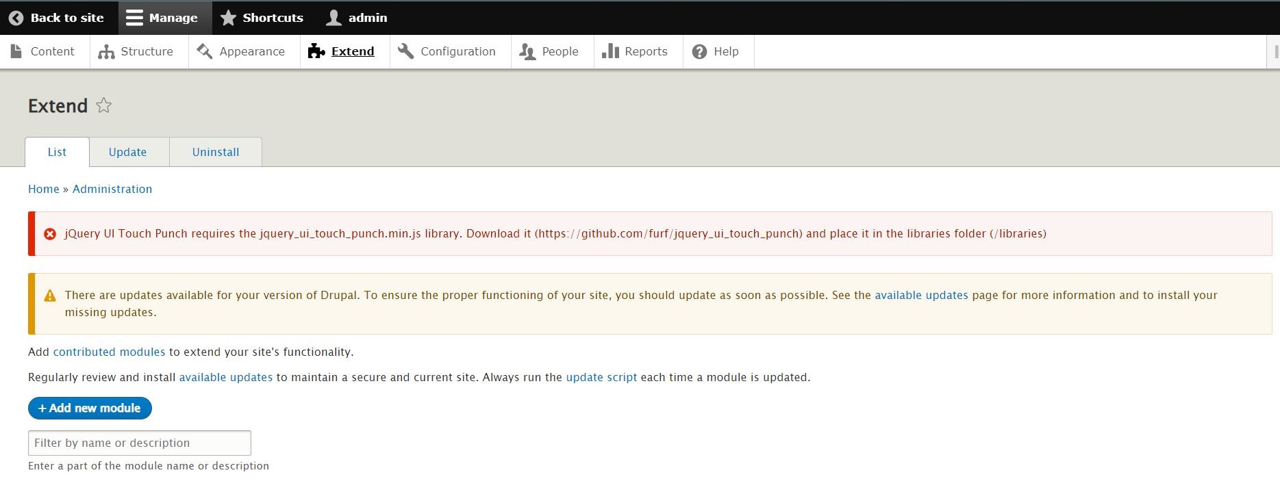 Error jQuery UI Touch Punch requires the jquery_touche_punch.min.js. library